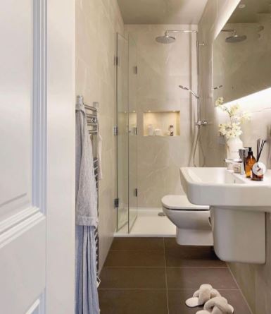 *Repost* VADO 
#TransformationTuesday @thecharterleahome have transformed this 1.1m wide room into a light, spacious ensuite.
#InteriorDesign #HomeReno #HomeDecor #Bathroom #BathroomDesign #BathroomInspo #BathroomsOfInstagram #interiora #newlyn #shoplocalpz #instabathroom