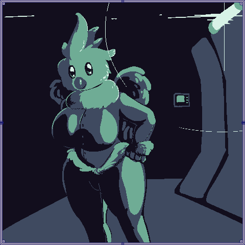 VerySoftArt's tweet photo. Further experimenting with this style. With more of what it's intended for. Just a kind of first pass.

Easy going and casual, the captain tends to cook for the crew, which might be an unusual arrangement, but she doesn't mind. Much.

#TurbulentStars https://t.co/iDQHzEfD8p