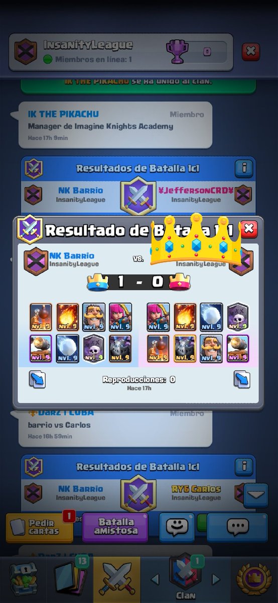Clasificamos a Play Offs en la insanity League, barri solamente a 2 y ganando un mirror, pero fue un gran aporte.... 
Vamos con todo <a href="/Academy_IK/">Imagine Knights Academy</a>