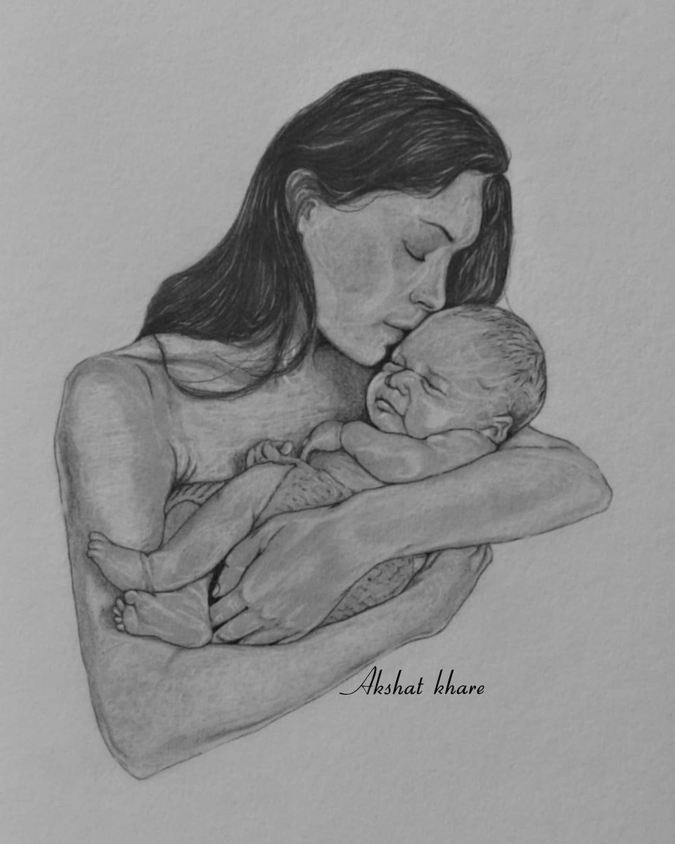 aksh_khare's tweet photo. No love is greater than mom's love ❤️🤱
➖➖➖
Artwork by - @aksketcher
➖➖➖
.
.
.
.
 #paintings #beautiful #talent #creative  #sketching #charcoal #fast #babysketch #baby #babyboy #cutenessoverload #pretty #sweet #kid #babyface #born #pencilsketches #mom
#maa #mother #mummy https://t.co/8tNuFjzyY2