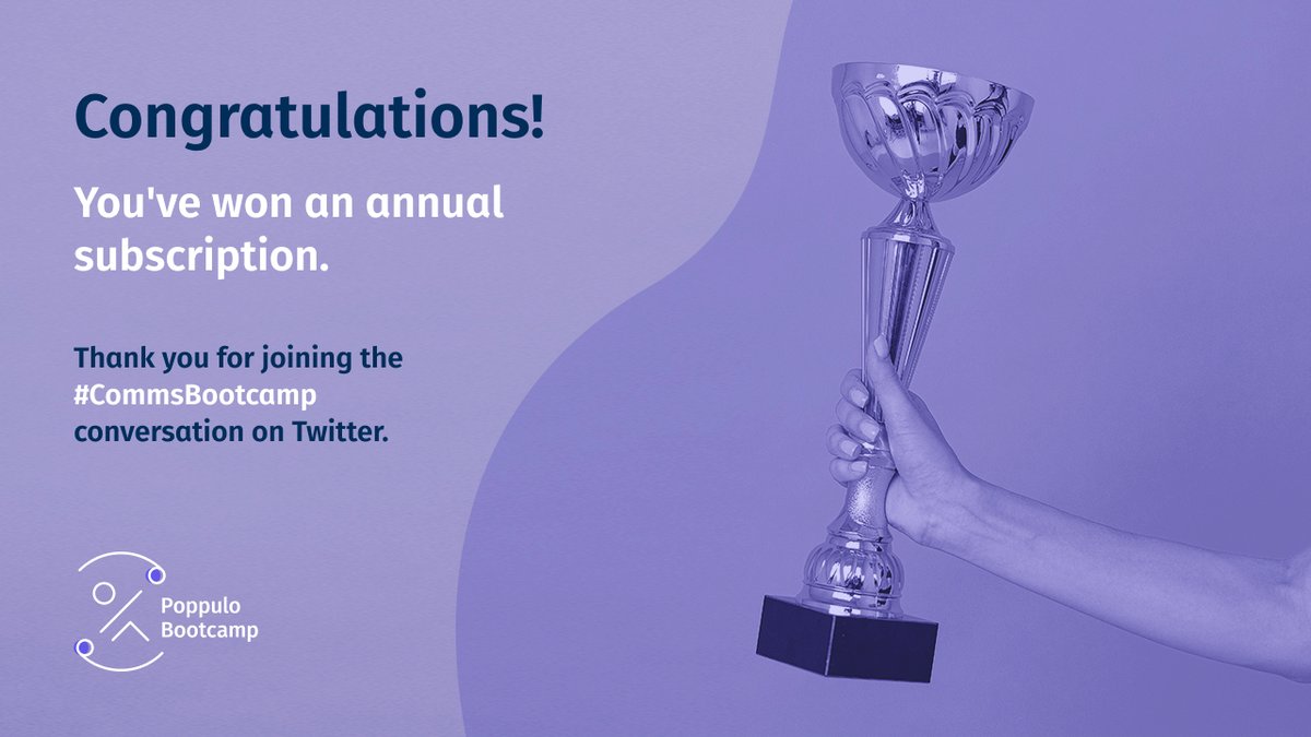 PoppuloSays's tweet photo. ๐ @Paula_CSR_SCMP You've been chosen as a winner of our digital subscription #competition with the choice of a sub to Spotify, Audible, Disney+ or Headspace. ๐
Thank you for sharing. We're delighted you've been able to gain so many insights from our #CommsBootcamp sessions! https://t.co/nEYy50wNvx