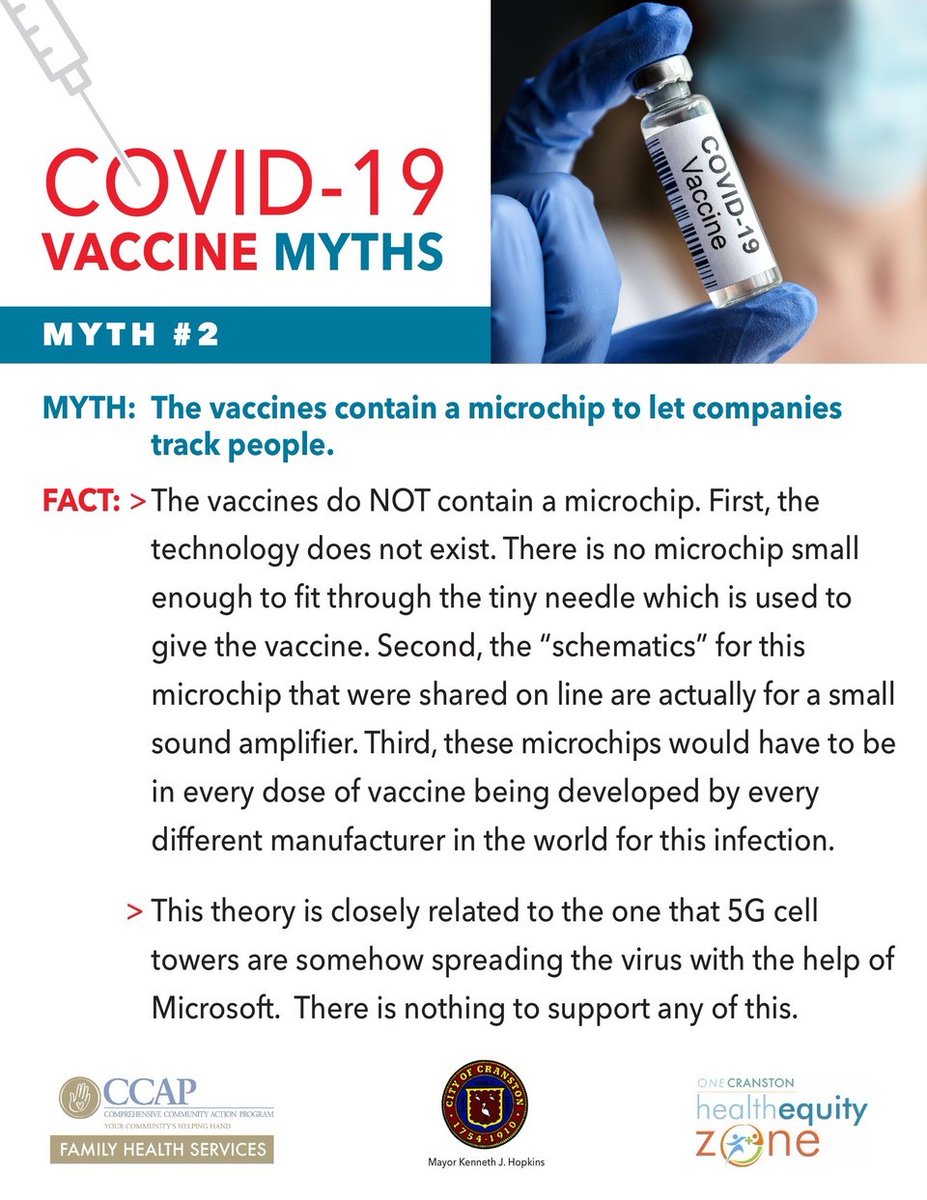 CCAPORG's tweet photo. Know the facts about the COVID-19 vaccine.
#cranstonstrong #CCAPSTRONG #CrushCovidRI #thisisourshot https://t.co/Geer2NtNkX