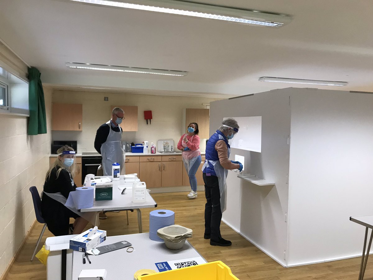 The new <a href="/suffolkcc/">Suffolk CC</a> Covid Asymptomatic testing team honing their skills before the latest test centre opening on Wednesday  <a href="/elmswell/">Rick Farrow</a> Blackbourne Community Centre, walk-in and appointments available at suffolk.gov.uk/coronavirus-co…