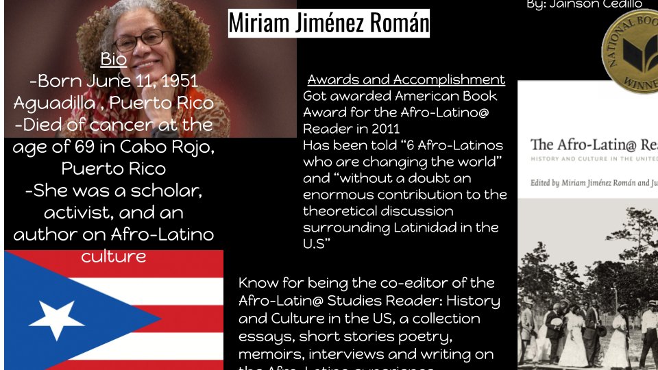 SHS_LasFallas's tweet photo. Check out these student made slides about Roberto Clemente and Miriam Jimenez Román #BlackHistoryMonth https://t.co/4gi7UwryOG