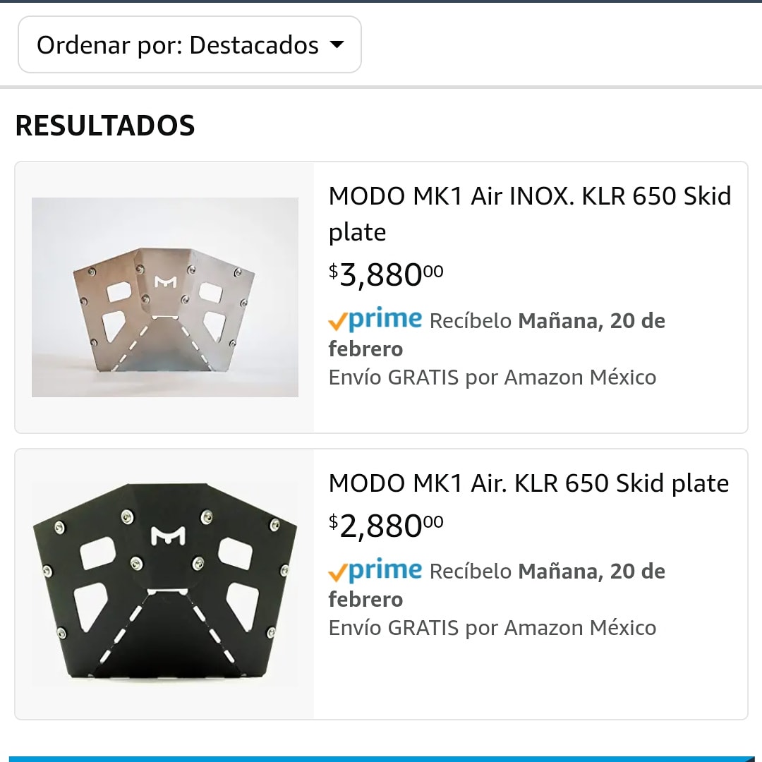 modoracingd's tweet photo. MODO MK1 AIR y MK1 AIR INOX #kawasaki #KLR650 #skidplates #ahoradisponibleenamazon  con entrega al día siguiente. Visita https://t.co/RwfTzWSe57 .  #motorcycle #adventureriding  #hechoenmexico🇲🇽  #hechoenjalisco #hechoenguadalajara https://t.co/UrFc9cmFHj