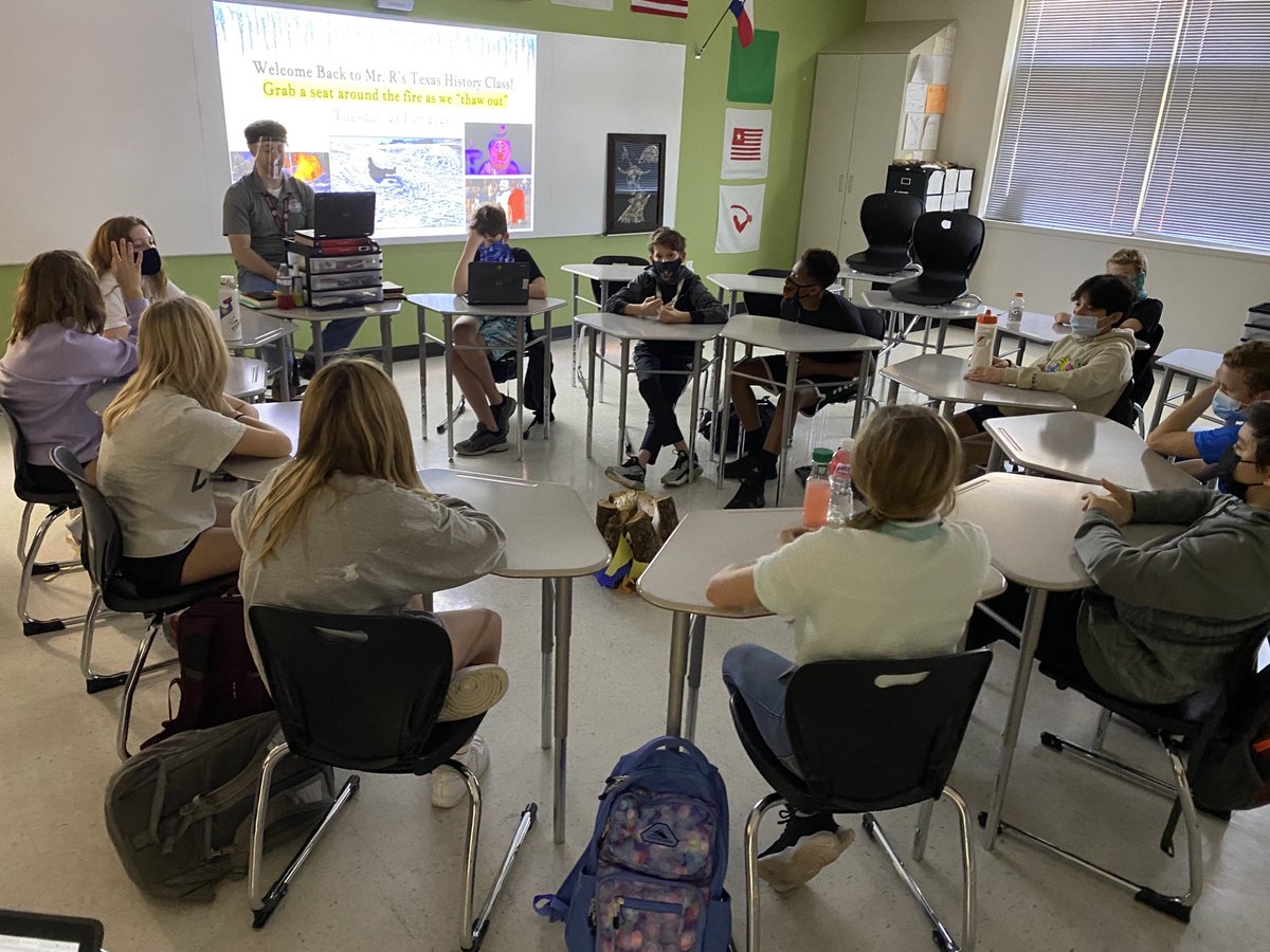 Thanks for helping kids process and talk before “warming up” to learn again! Love the “fire pit” Mr. Rosenberg! ⁦<a href="/BcmsRaiders/">BCMS Raiders</a>⁩ ⁦<a href="/ltisdschools/">ltisdschools</a>⁩