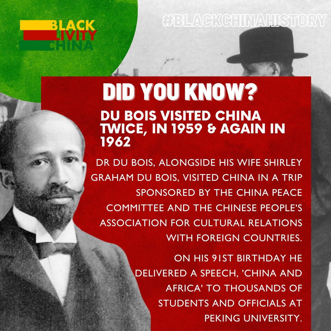 February 23rd marks W.E.B Du Bois' birthday. Du Bois' well-documented engagement culminated in two visits in 1959 and 1962.

Join us on Clubhouse for a casual conversation on Du Bois, China and Pan-Africanism later today: joinclubhouse.com/event/Pbv2KnXZ