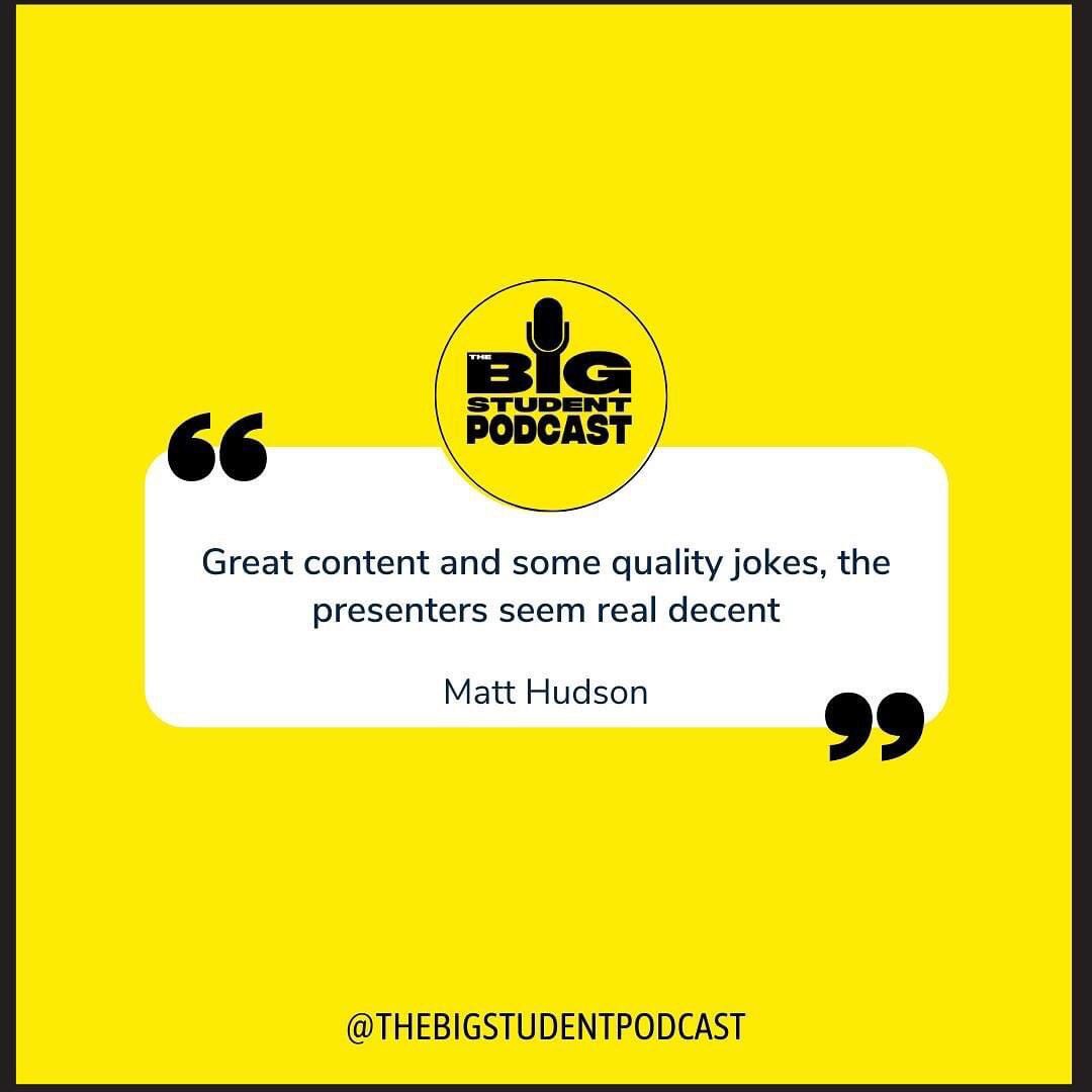 We are so grateful for all feedback we have received after our first Episode! Here are some of our faves 💛

A massive thank you for all the support 💛 Make sure to tune in for Episode 2 being released this Thursday at 6pm🎙️

#Thebigstudentpodcast