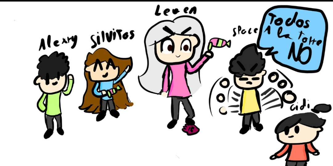 vier_KHV's tweet photo. Un dibujo de el #TEAMLEVEN @wawawawawawawkk @levengames @SilvitasInk @El_Espace (no encontré al pobre Alexrry en Twitter jajaj) space cidi y Alexrry me inventé un poco sus caras y peinados jajajaj https://t.co/S8PwnaNgXX