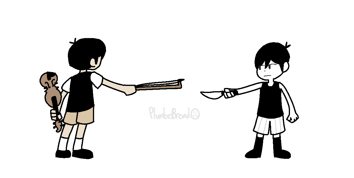 PlumbeBreadART's tweet photo. #omori spoilers // cue the violin music and ridiculing yourself https://t.co/IopR4bSN6X