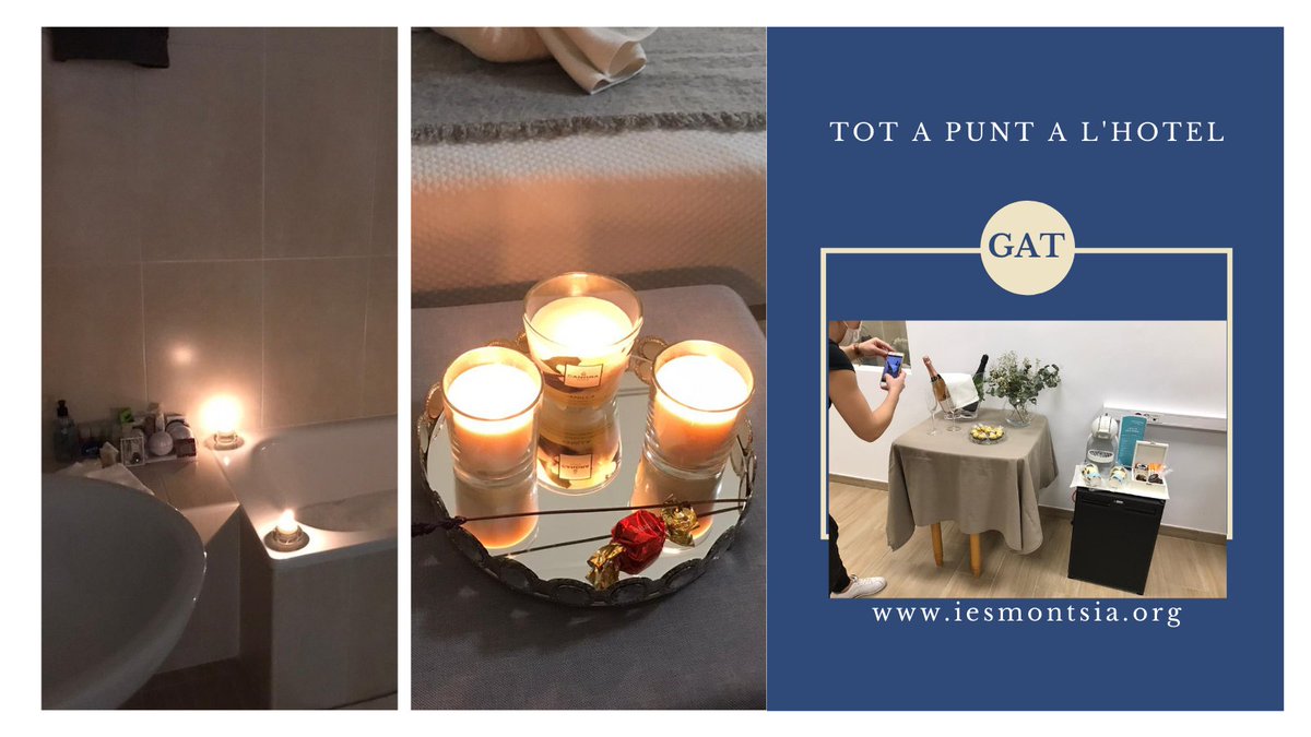 insmontsia's tweet photo. Els futurs professionals del #cfgsdegat es preparen per a fer realitat els millors somnis a l'habitació d'hotel simulada. #fpturisme #roomattendant #hoteldeco #detalls https://t.co/Zx8z17cpQo
