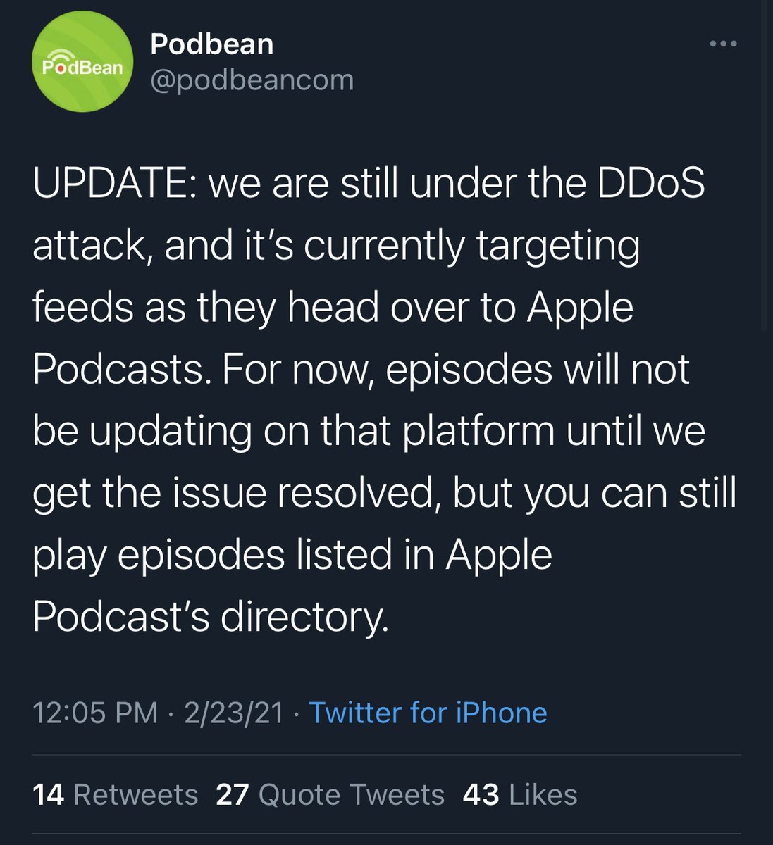 Hello listeners. We are aware ep. 6 is unavailable on #ApplePodcasts. Our hosting site <a href="/podbeancom/">Podbean</a> is experiencing issues. We will update you when we know more. For now, you can listen on #Podbean, #Spotify, #iHeartRadio, #Pandora and most podcast apps. 

Thank you.
-The STF team