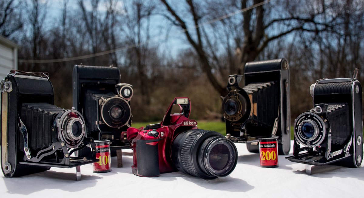 photog_sarah's tweet photo. I love my Nikons, but I wish I had a darkroom in my basement for my old Kodak film cameras... #nikonphotography #filmcamera https://t.co/JHfE9sBrNI