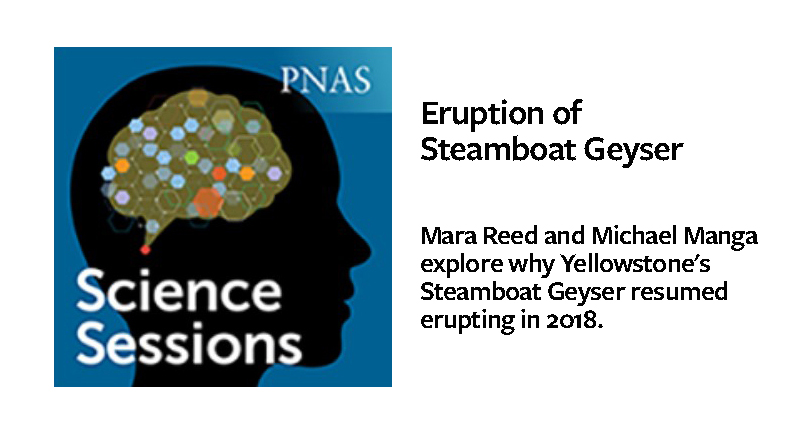 Listen to PNAS podcast just released: Eruption of Steamboat Geyser. Research led by UC Berkeley graduate student and first author Mara Reed and EPS Professor Michael Manga, from a collaboration started in the Summer 2019 CIDER Program pnas.org/page/media/pod…