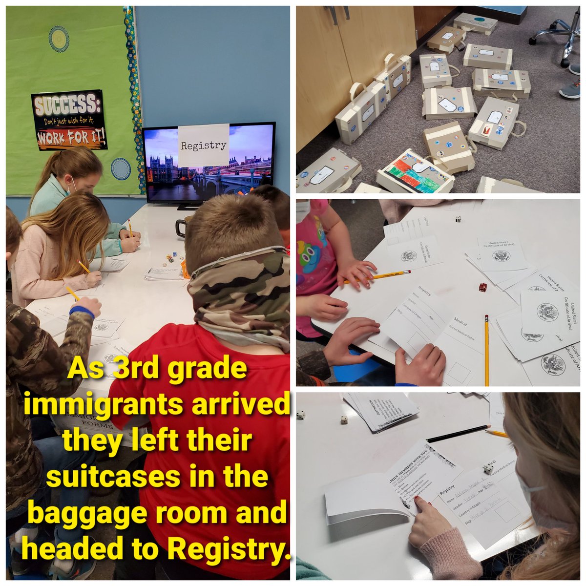 Rhinehart3rd's tweet photo. Third Grade Immigration Day, Ellis Island simulation. #4teamvalley #3rdgrade https://t.co/IV4D5jPFbO
