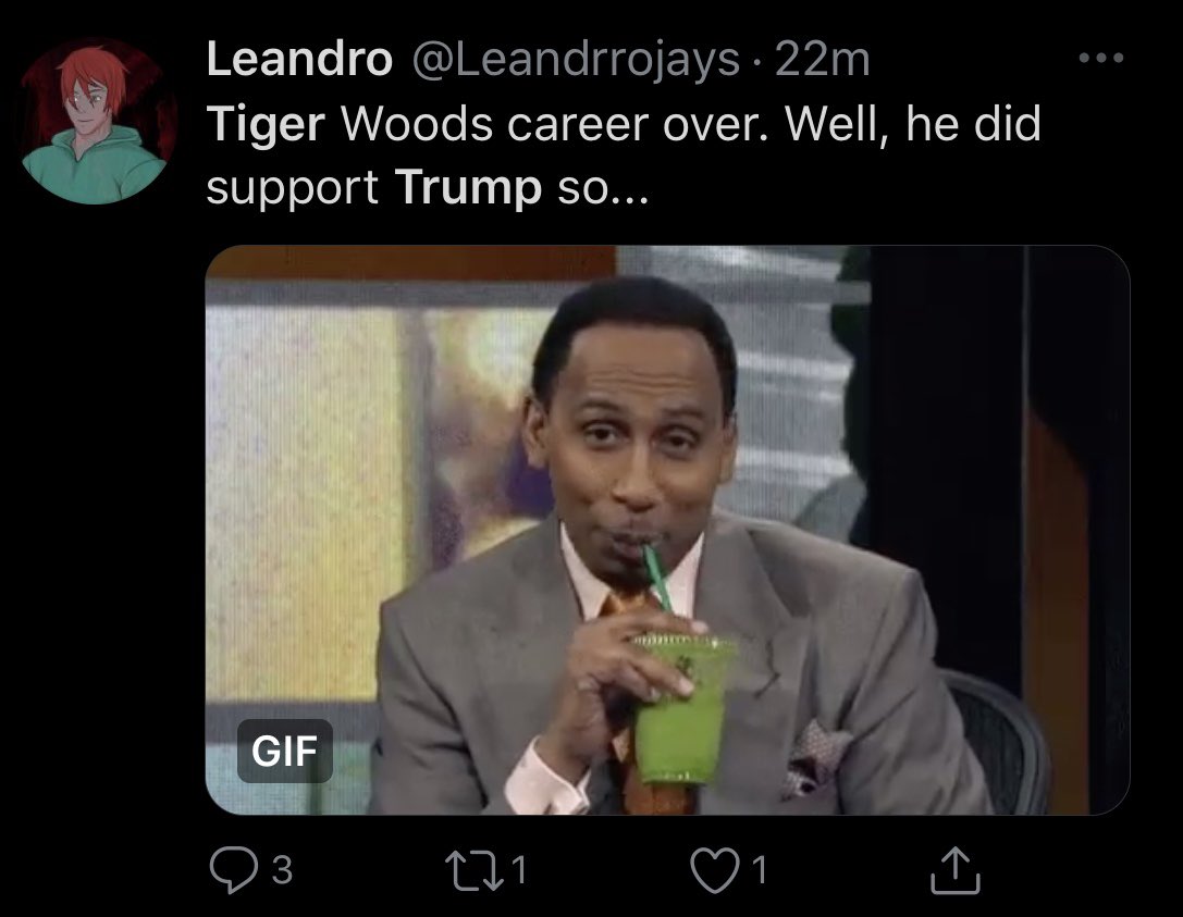 robbystarbuck's tweet photo. Tiger Woods was critically injured in a crash and this is how some people react. These people are truly evil and sick. https://t.co/Dpzo0lpSAe