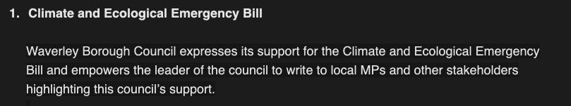 PaulDFollows's tweet photo. Waverley Borough Council tonight...

EVERY Tory voted against our very basic motion tonight, simply asking the council write a letter to our MP's urging them to back the Climate and Ecological Emergency (CEE) bill. 

The motion passes as this is not a Tory-controlled council. https://t.co/c1asIuK91s