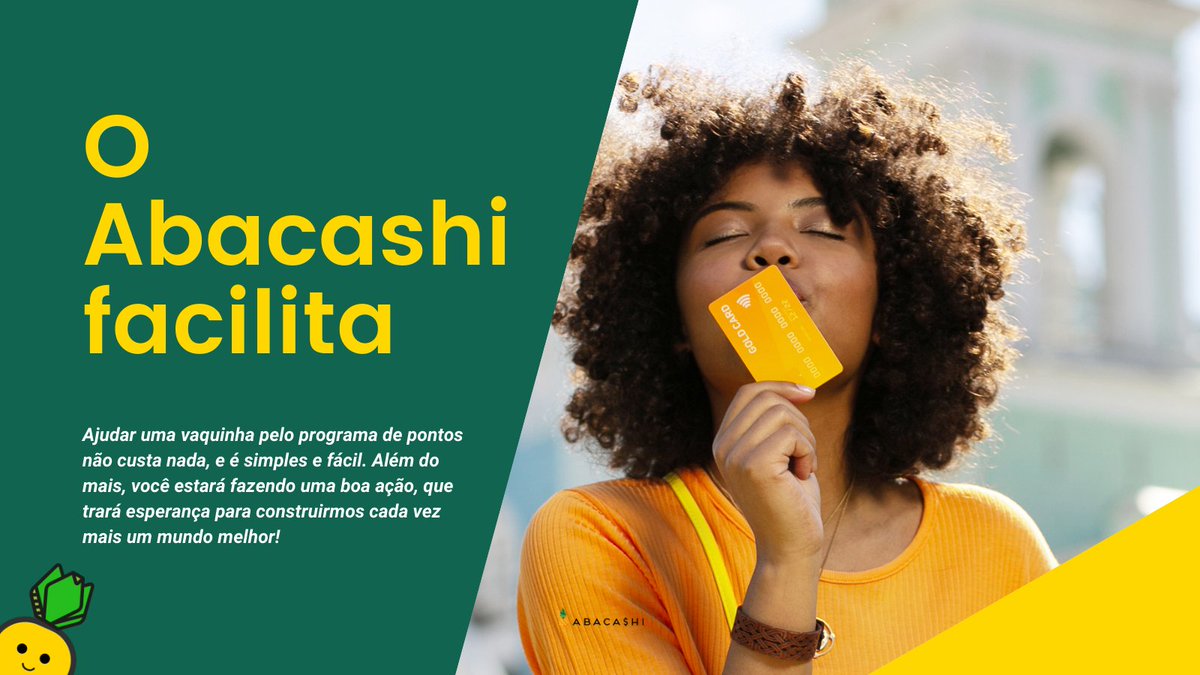 vaquinhabacashi's tweet photo. Quer ajudar uma vaquinha online pelo programa de pontos do seu cartão de crédito? 💛

O Abacashi faz isso por você! 🍍

Saiba mais aqui: 👉 https://t.co/ULviEEXVex

#AbacashiAjuda #ProgramadePontos #VaquinhaOnline https://t.co/4mr4Td4rNB