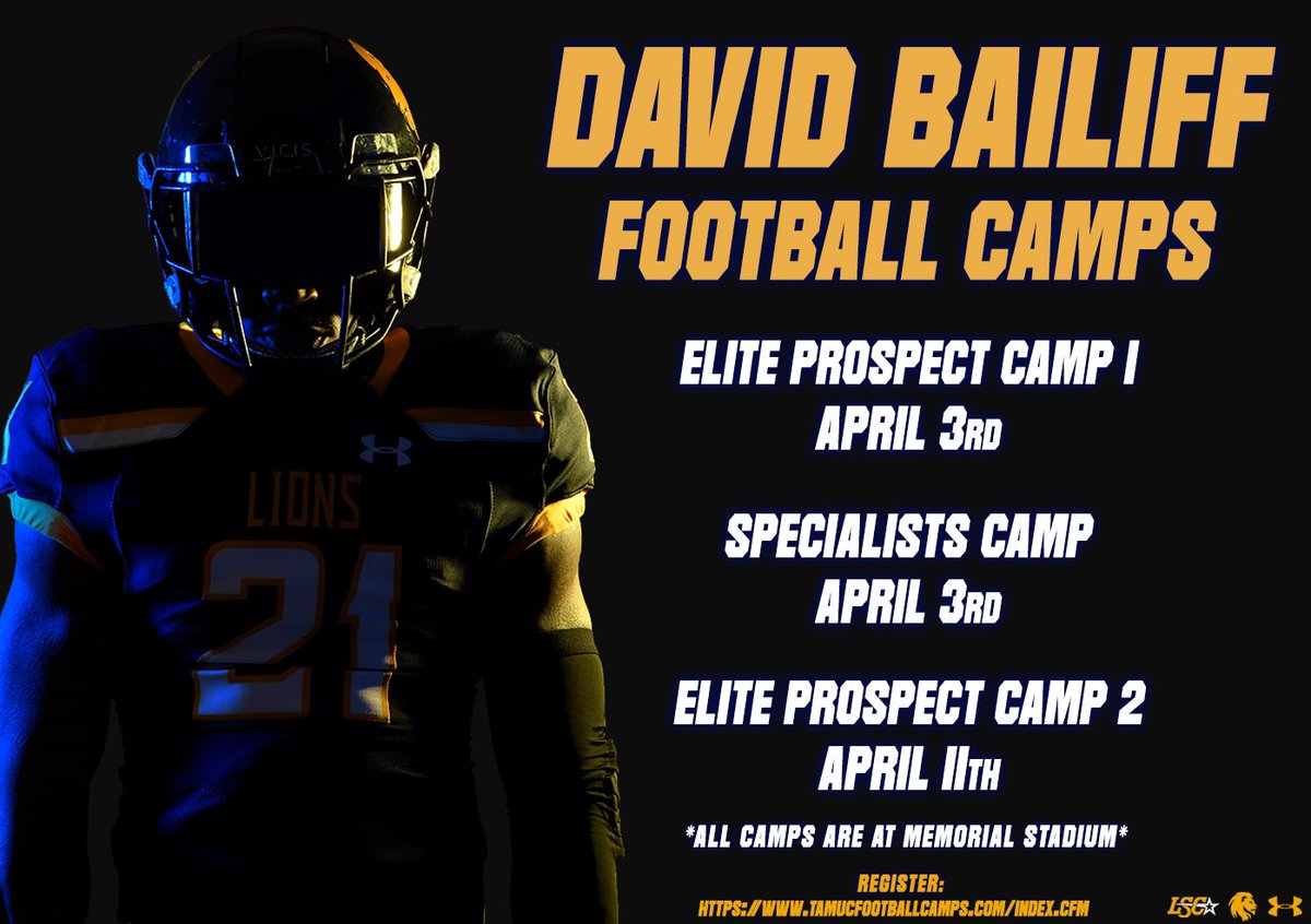 Camp season is just around the corner! #LionsAllRise 

Register at: tamucfootballcamps.com