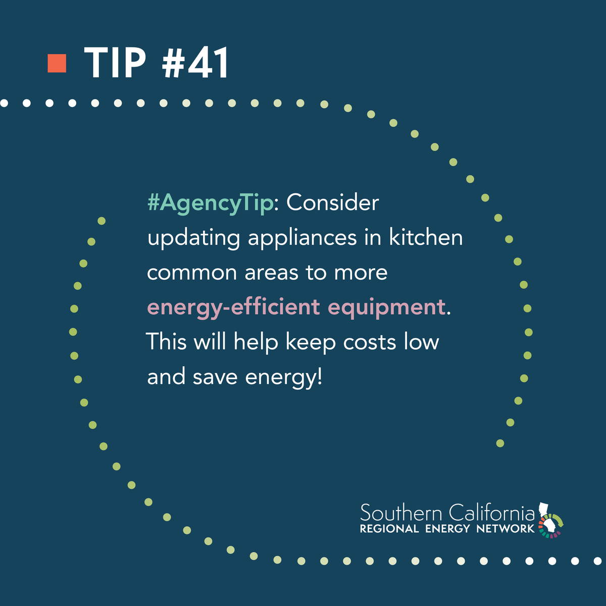 _SoCalREN's tweet photo. #AgencyTipTuesday. Consider this energy-efficient tip!
#TipTuesday #YourSoCalREN #Agencies #Tips #EnergyEfficency #CommonAreas #Energy #Savings https://t.co/hxe7NE5tbb