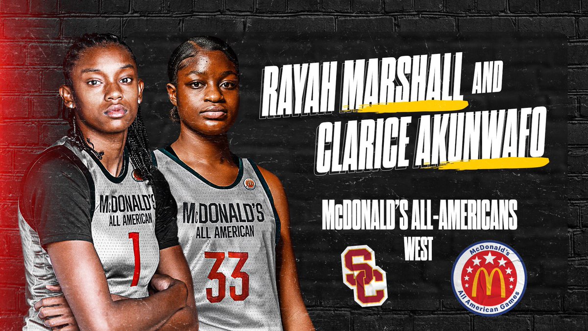 USCWBB's tweet photo. We’re LOVIN’ it🍔🏀✌️

Congratulations to both of our 2021 signees for being selected as McDonald’s All-Americans❗️

#FightOn | #FinishTheFight https://t.co/Cqk5szZVuy