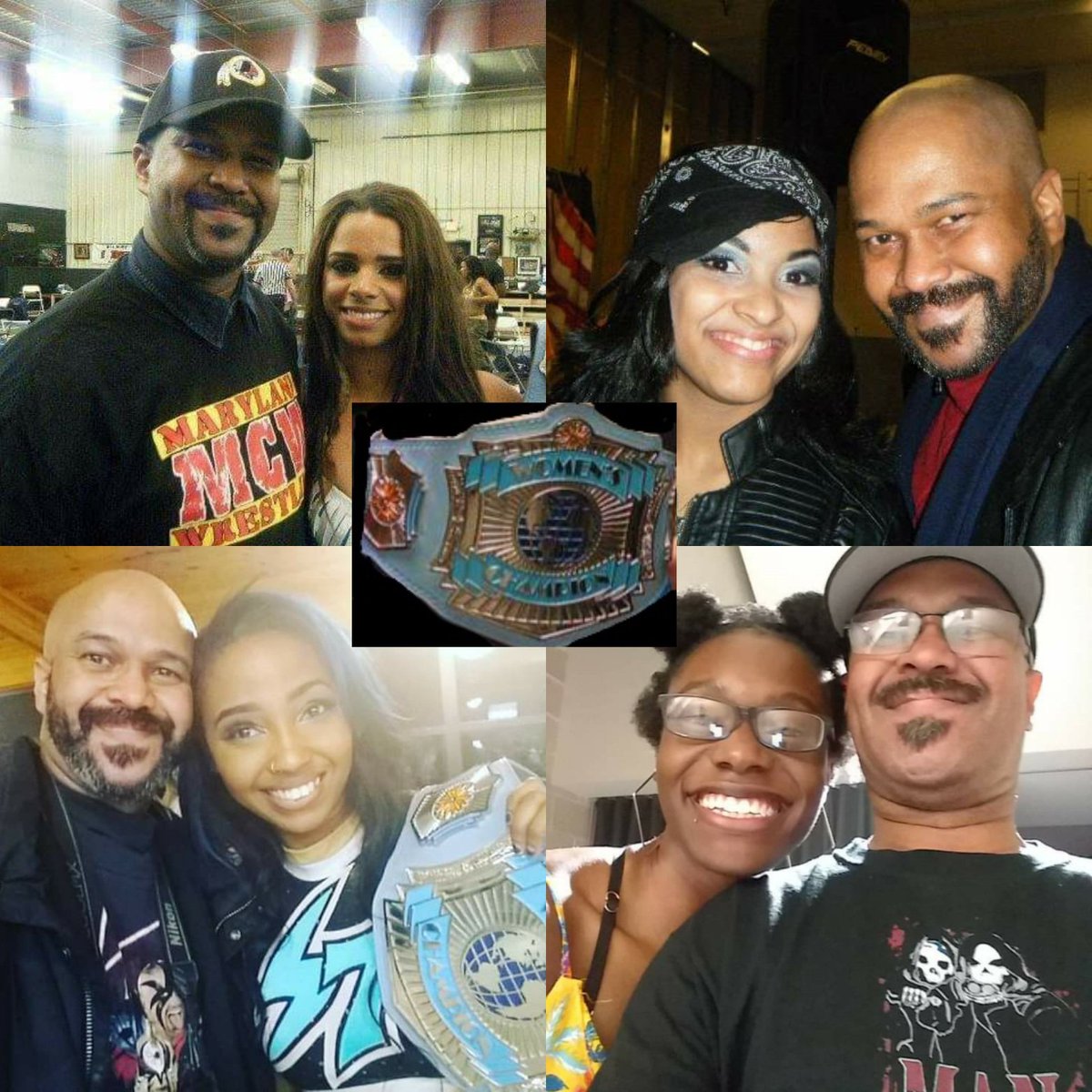 Black History continues. The @MCWWrestling women's title (once held by Mickie James & Melina) has been worn by these 4 Black beauties. The very 1st champ @1ReneeMichelle, The Renegade Queen #AmberRodriguez, The Egyptian Queen @Sahara_007, & the   current champ @TheGiaScott #EOS