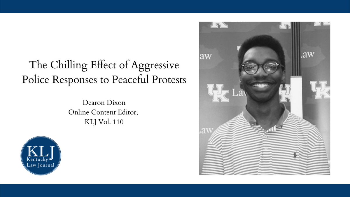 The freedom to peacefully protest is often a forgotten 1st Amend right. But what happens when the government's response hinders access to that right? KLJ Online Content Editor, Dearon Dixon, explains and issues a remedy: "The Chilling Effect Doctrine." bit.ly/3dGfZAP