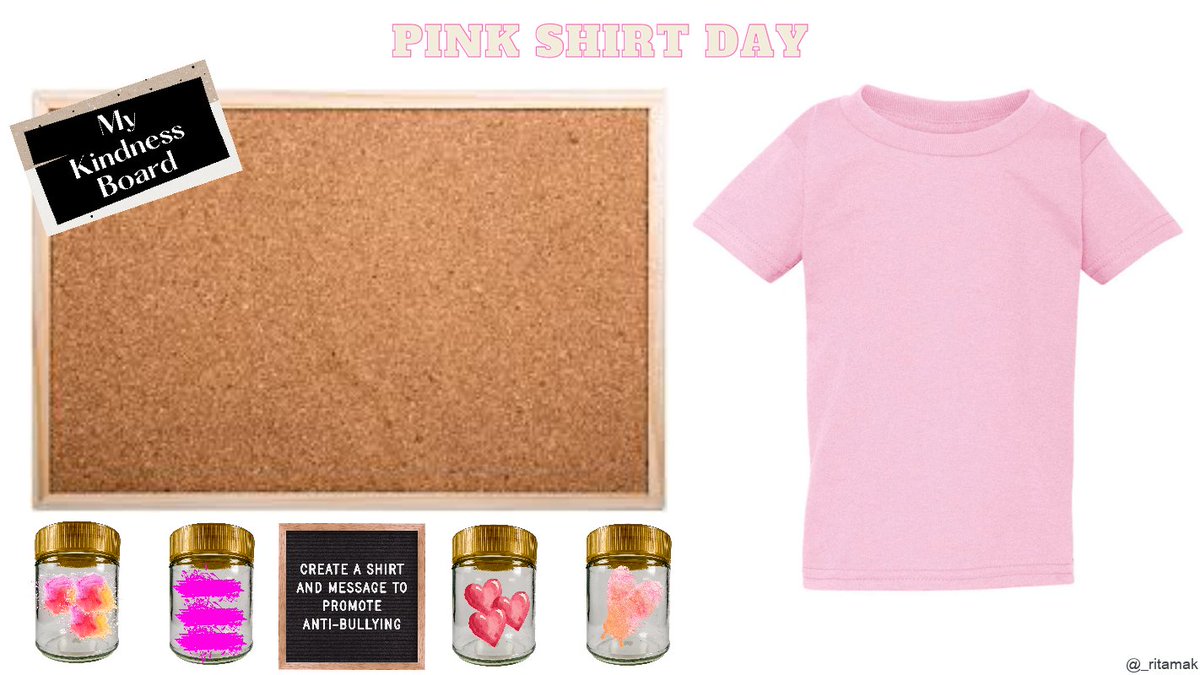 _ritamak's tweet photo. An invitation for Ss to discuss anti-bullying by taking on the perspectives of the bully, the bullied, the bystander and the ally. Thx @MrsMorrow07 for the inspiration to design a shirt using virtual loose parts! #PinkShirtDay2021  @tdsbvs @teachertsolos @tammysross1 @LC2_TDSB https://t.co/wtWS5lunwq