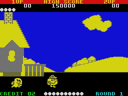 TLtwg's tweet image. #Pacland with colour! on the #ZXSpectrum. Here the comparison between the original and with colour mod.