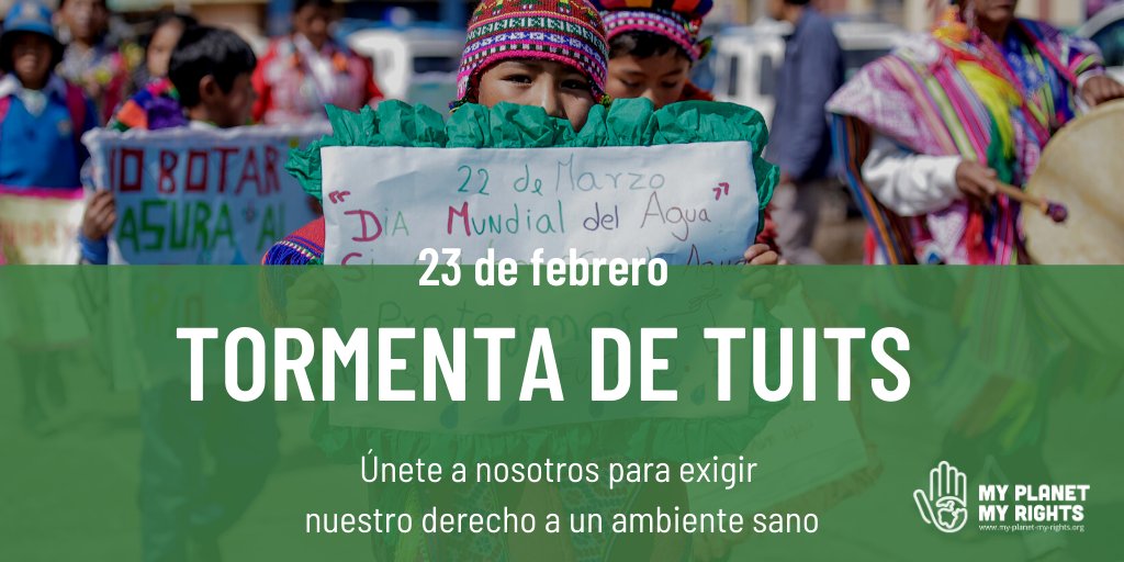JocPeru's tweet photo. Exijamos juntos que los gobiernos reconozcan nuestro derecho a un medio ambiente sano en la reunión del Comité de Derechos Humanos de la Asamblea de Naciones Unidas #HRC2021.🌎💚👫🌱💦

#MiPlanetaMisDerechos 
#MyPlanetMyRights 
#TheTimeIsNow 
#HealthyEnvironment4All https://t.co/2Z0QG8k8Aq
