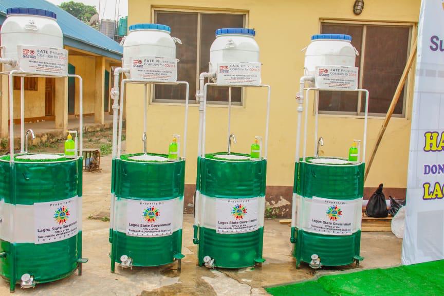 followlasg's tweet image. The Office of Sustainable Development Goals and Investment hosts the official handover of 50 handwashing devices donated by FATE Foundation at Ilupeju Primary School. 
#Goal17
#PartnershipForTheGoals
#SDGInvest