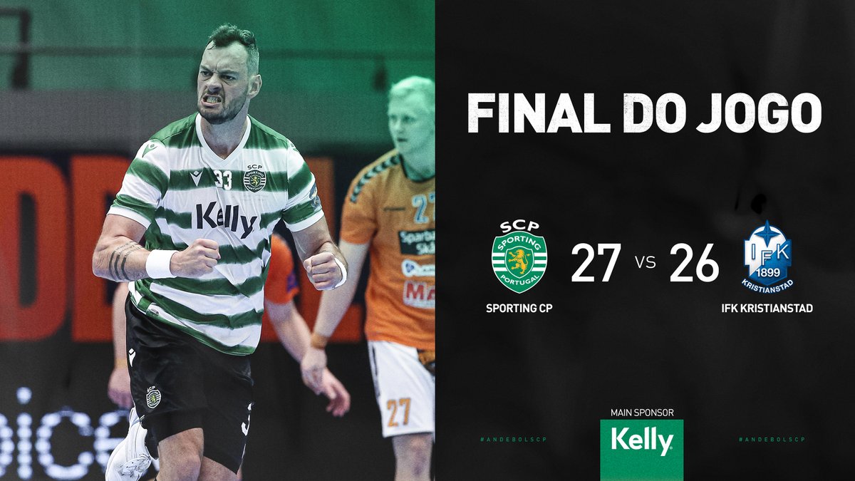 SCPModalidades's tweet photo. #AndebolSCP | ⏹️ FINAL DO JOGO:
A vitória é 🟢⚪️ Os Leões venceram o IFK Kristianstad por 27-26 na 9.ª jornada do Grupo B da @ehfel_official.
#SCPIFKK #ehfel https://t.co/a4vFe80amk