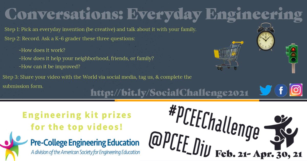 egfi's tweet photo. Additional Questions?
Please contact Christina Crawford (cc45@rice.edu, @ChristinaSTEM) with any questions about the Everyday Engineering Social Media Conversations Challenge. Watch an example video https://t.co/7d3N6IaeOh https://t.co/gWLZ2HlQYn
