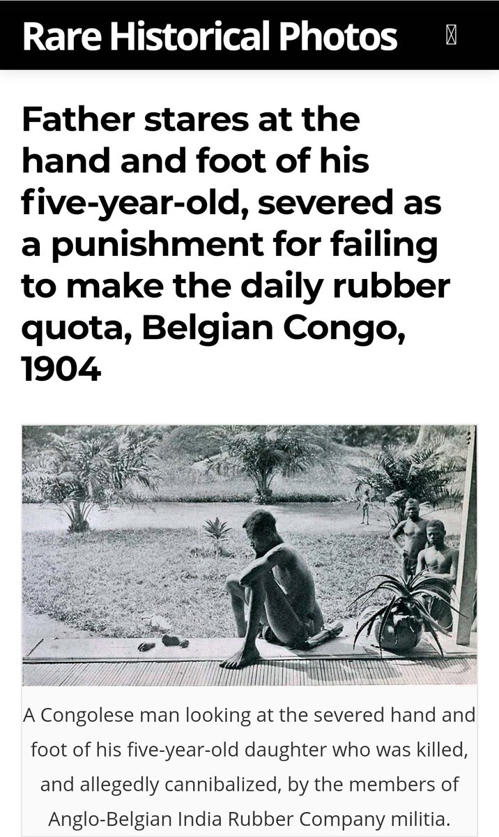 For 52 years in Congo, Belgian officials cut off Congolese people's hands or their children's hands if they didn't meet their rubber collection quota for the day.

"Chocolate hand” candies are sold in Belgium today.

Belgium killed 10-15 million Congolese during colonialism.