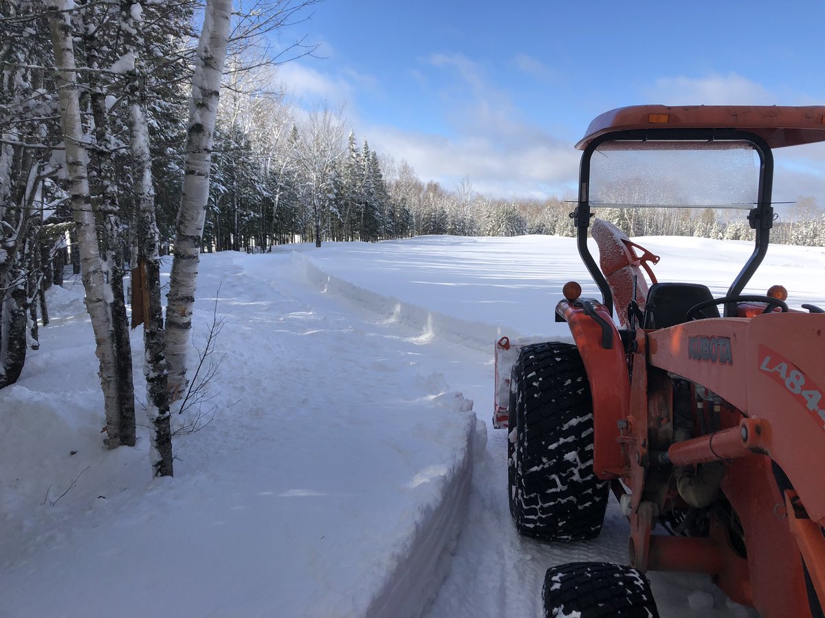 Clearing routes to the greens this week.  Still too much freeze thaw to clear the greens off but the increased access should speed up the process when it starts.