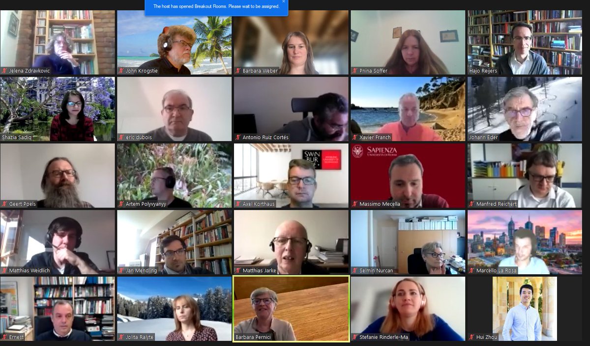 Selection of this years' CAiSE-papers by the Program Board in a Zoom-meeting Monday-Tuesday this week sitting both across Europe, in Israel and in Australia.