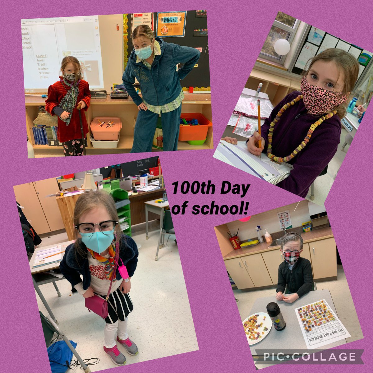 MustangUpdate's tweet image. 💯 Art, cereal necklaces, counting, stories and so much more on our 100th day of school! A lot of centenarians in Our Grade 1 and 1/2 classes today! Does it take you more or less than 100 licks to finish a sucker? #FunWithMath