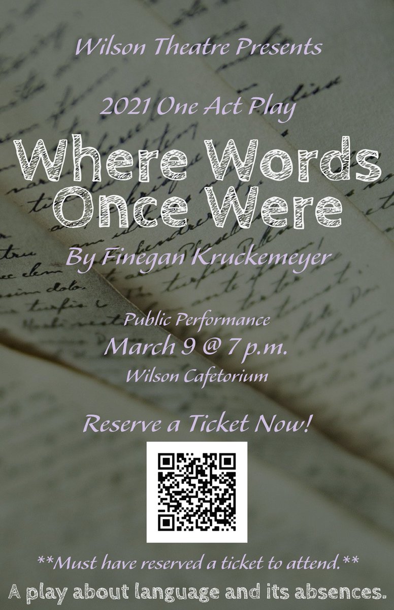 Our public performance will be March 9th at 7 pm. See QR code to reserve your ticket today!