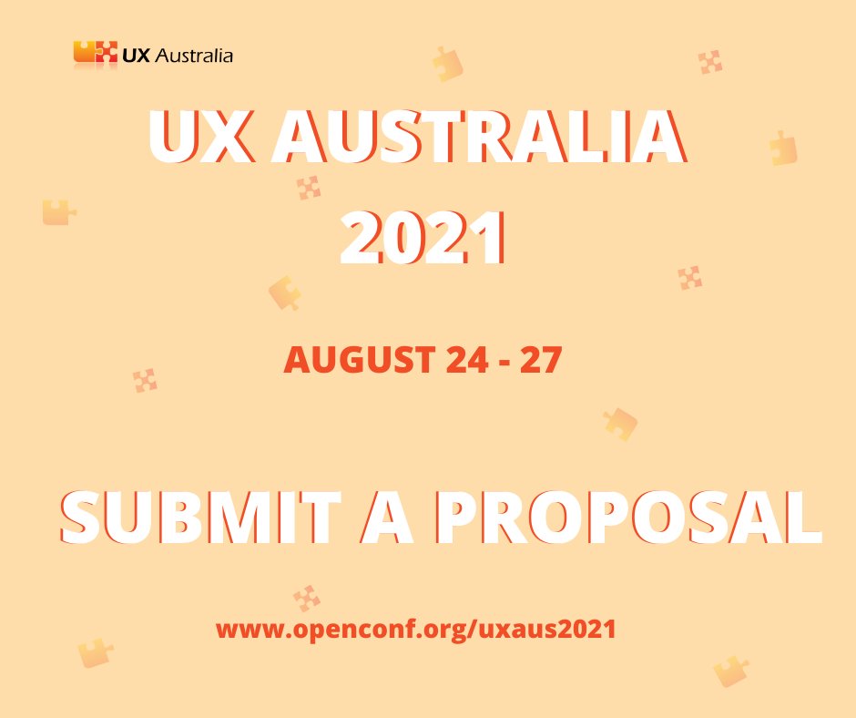 UX Australia is a premier conference for anyone in UX and we're looking for presenters for the August conference. If you've got a burning idea or some wisdom to share, submit before March 21. Here's how. uxaustralia.com.au/conferences/ux…