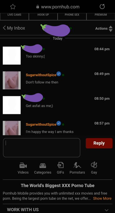 1. So apparently it's okay to body shame skinny girls on PH since I get comments like these CONSTANTLY 2<a href="/tag/pornhub"class="tags"><span>#pornhub</span></a><a href="/tag/nsfw"class="tags"><span>#nsfw</span></a><a href="/tag/bodyshaming"class="tags"><span>#bodyshaming</span></a><a href="/tag/onlyfans"class="tags"><span>#onlyfans</span></a><a href="/tag/nsfwtw"class="tags"><span>#nsfwtw</span></a>