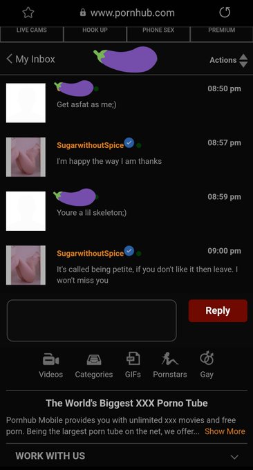 1. So apparently it's okay to body shame skinny girls on PH since I get comments like these CONSTANTLY 2<a href="/tag/pornhub"class="tags"><span>#pornhub</span></a><a href="/tag/nsfw"class="tags"><span>#nsfw</span></a><a href="/tag/bodyshaming"class="tags"><span>#bodyshaming</span></a><a href="/tag/onlyfans"class="tags"><span>#onlyfans</span></a><a href="/tag/nsfwtw"class="tags"><span>#nsfwtw</span></a>