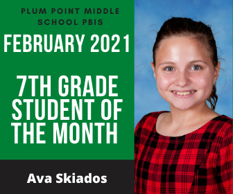 PlumPointMSCCPS's tweet photo. Representing our 7th grade is February Student of the Month, Ava Skiados! Ava's teachers all agree, when it comes to exemplifying our Gator traits, they can always count on her to do her very best! Keep up the great work Ava! https://t.co/cQbfRgaqzA