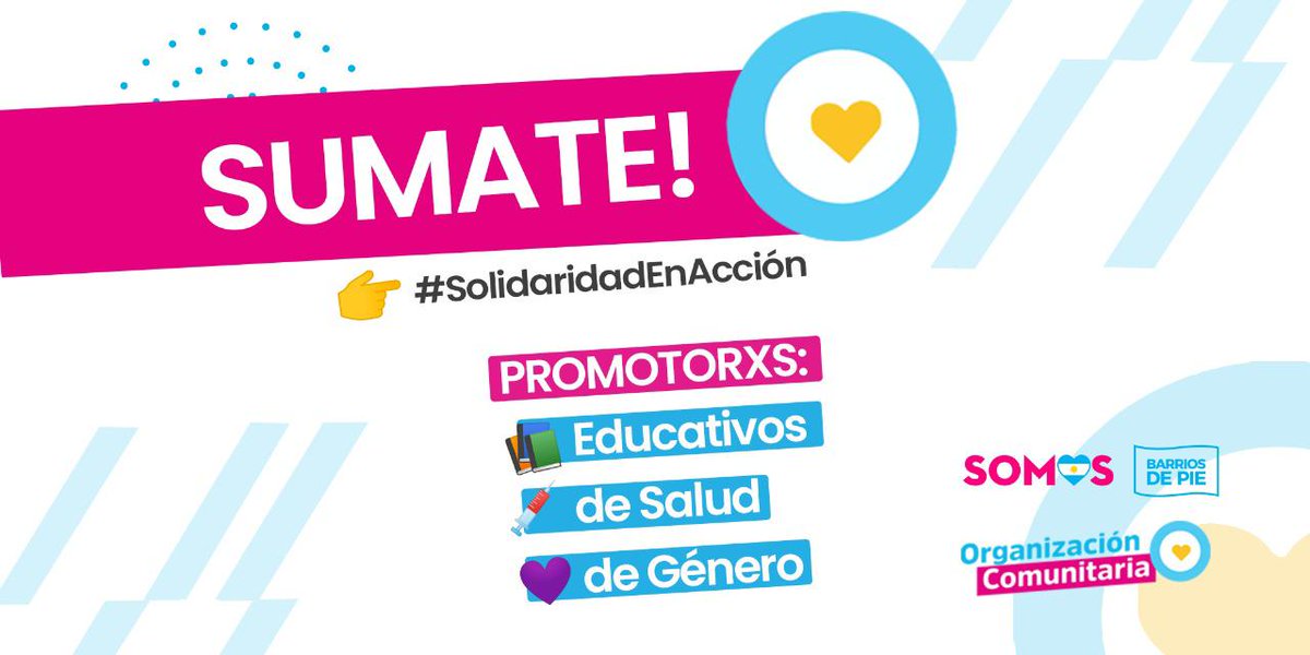✊Sumate con nosotres a la Campaña de Organización Comunitaria para la Reconstrucción de la Argentina

Vamos a ir barrio por barrio a concientizar y a compartir información sobre EDUCACIÓN, SALUD Y GÉNERO con les vecines. 

#SolidaridadEnAcción
#OrganizaciónComunitaria