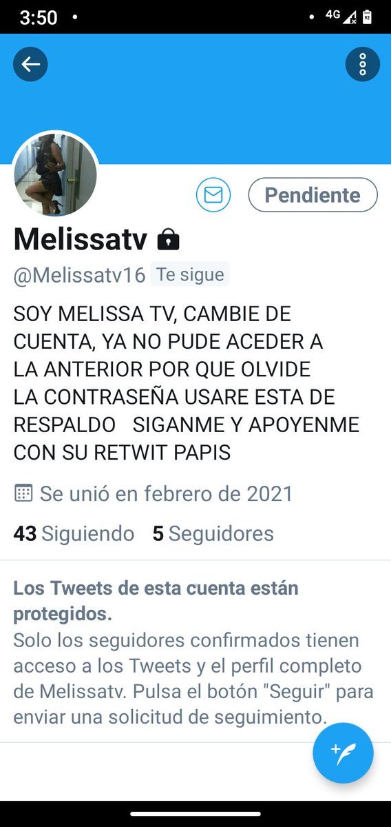 HOLA AMORES 😘💋 

COMO ESTÁN ? 

YO ESTUVE UN POCO AUSENTE PERO YA ESTOY DE NUEVO AQUÍ
SIGANME EN MI NUEVA CUENTA <a href="/Melissatv16/">Melissa del amor ❤️💋 y la pasión 🔥</a> Y DEN RETWIT POR FAVOR