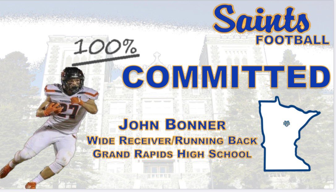 I’m excited to announce that I will be continuing my educational and football career at The College of St. Scholastica! Thanks to my family, friends, and coaches for all of the help along the way! #LiveTheStandard 🟨🟦 <a href="/CSSSaintsFB/">Saints Football</a> <a href="/Coach_Heffernan/">Mike Heffernan</a> <a href="/RapidsFB/">Rapids Football</a>  <a href="/CoachSpahn/">Greg Spahn</a>