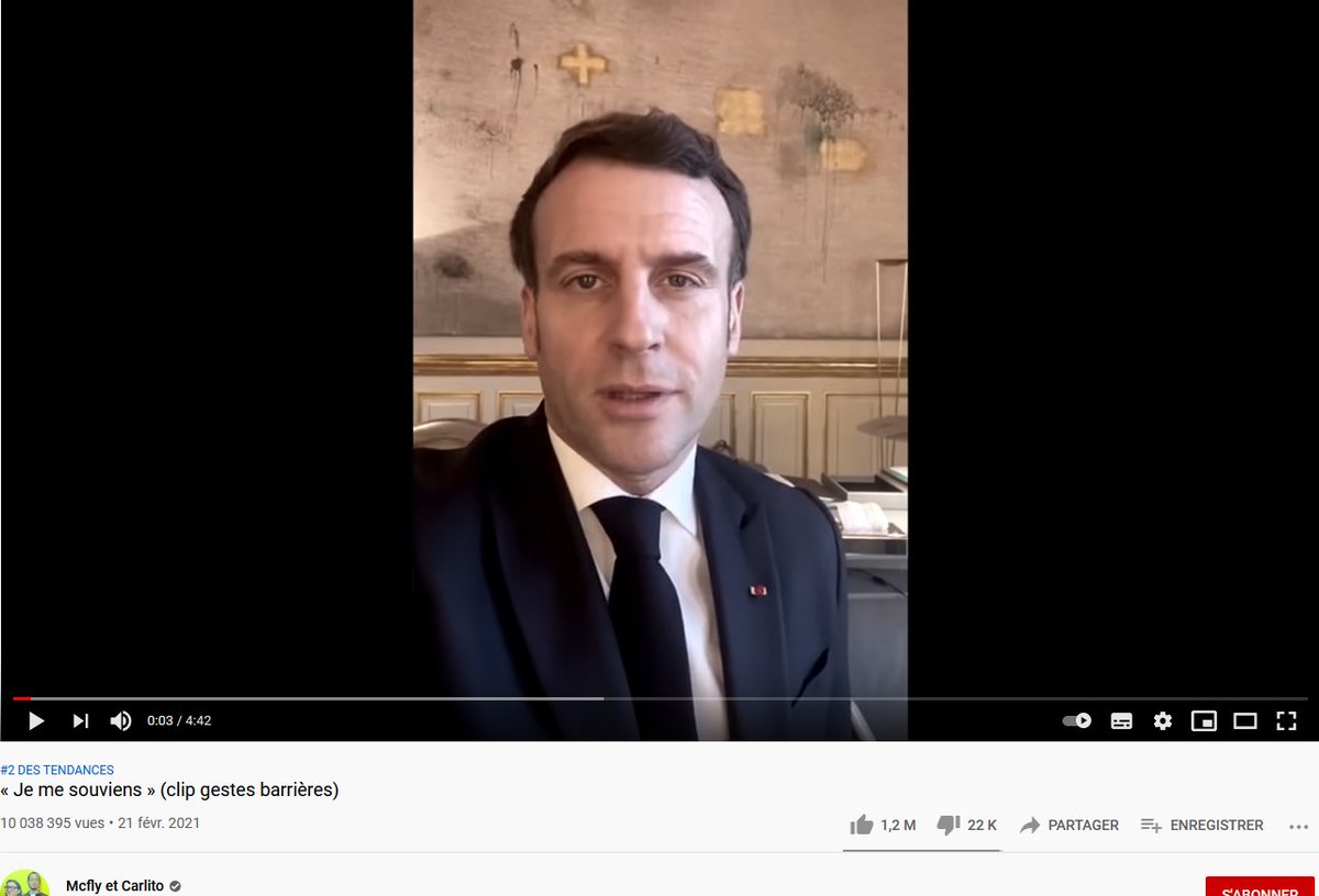 pagnidon's tweet photo. Félicitation à  vous#McflyEtCarlito @levraimcfly  et  @Raphael_Carlier pour le défie lancée de la part du Président de la République @EmmanuelMacron pour les 10 millions de vues ce mardi 23 février #COVID19 https://t.co/W8d2xP4DTN
