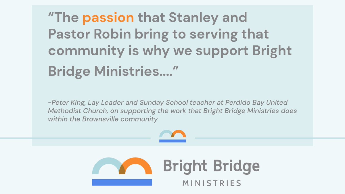 BrightBridgeFL's tweet photo. #TuesdayTestimonial from Peter King of @perdidobayumc on why he and his fellow church members choose to support #BrightBridgeMinistries - the #passion that Stanley, our Food Ministry Director, and Pastor Robin, our Executive Director bring to serving the Brownsville #community. https://t.co/x0fHqjVz2b