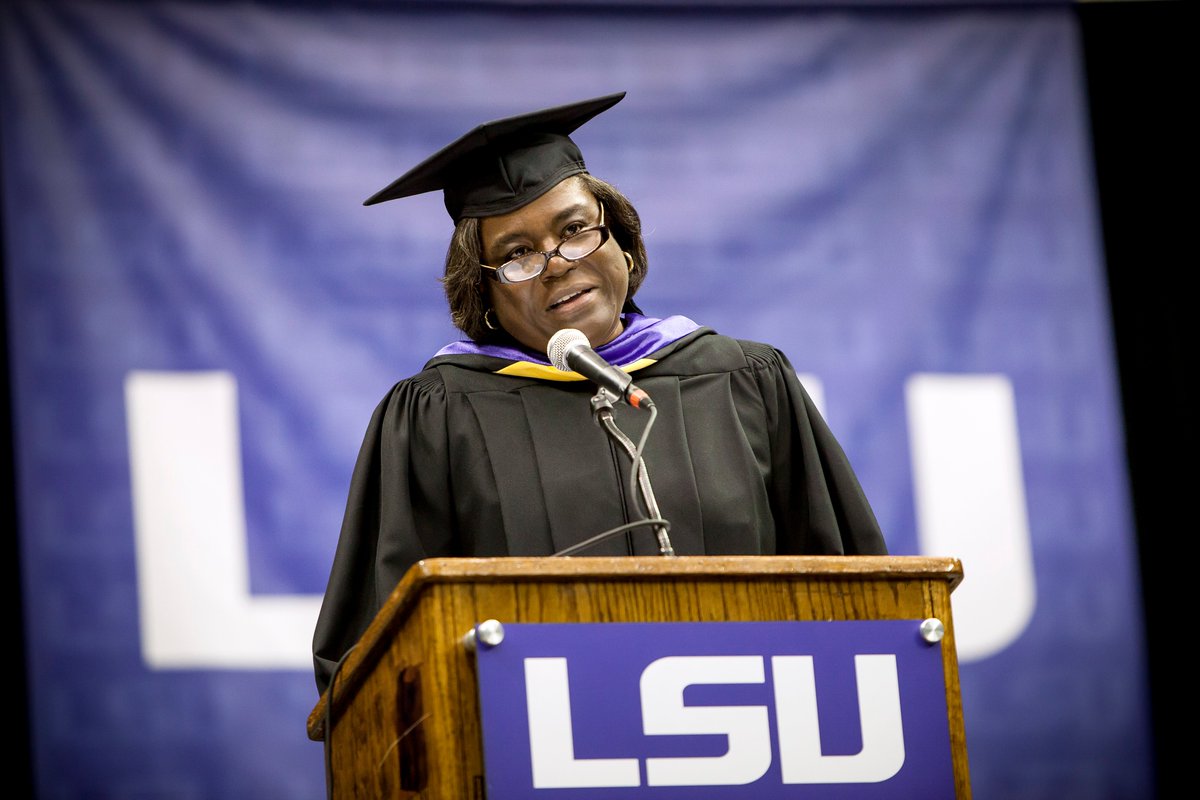 LSU's tweet photo. LSU graduate and Louisiana native @LindaT_G has been confirmed by the Senate to serve as the U.S. Ambassador to the United Nations! https://t.co/QGgME9IU9m