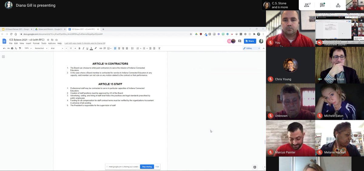 MrKline_EdTech's tweet image. Lots to discuss for tonight&apos;s @iceindiana board meeting! What a crew of AWESOME edtech leaders for the state of Indiana. #INconnectED #INeLearn #KeepINLearning 🌠🤯