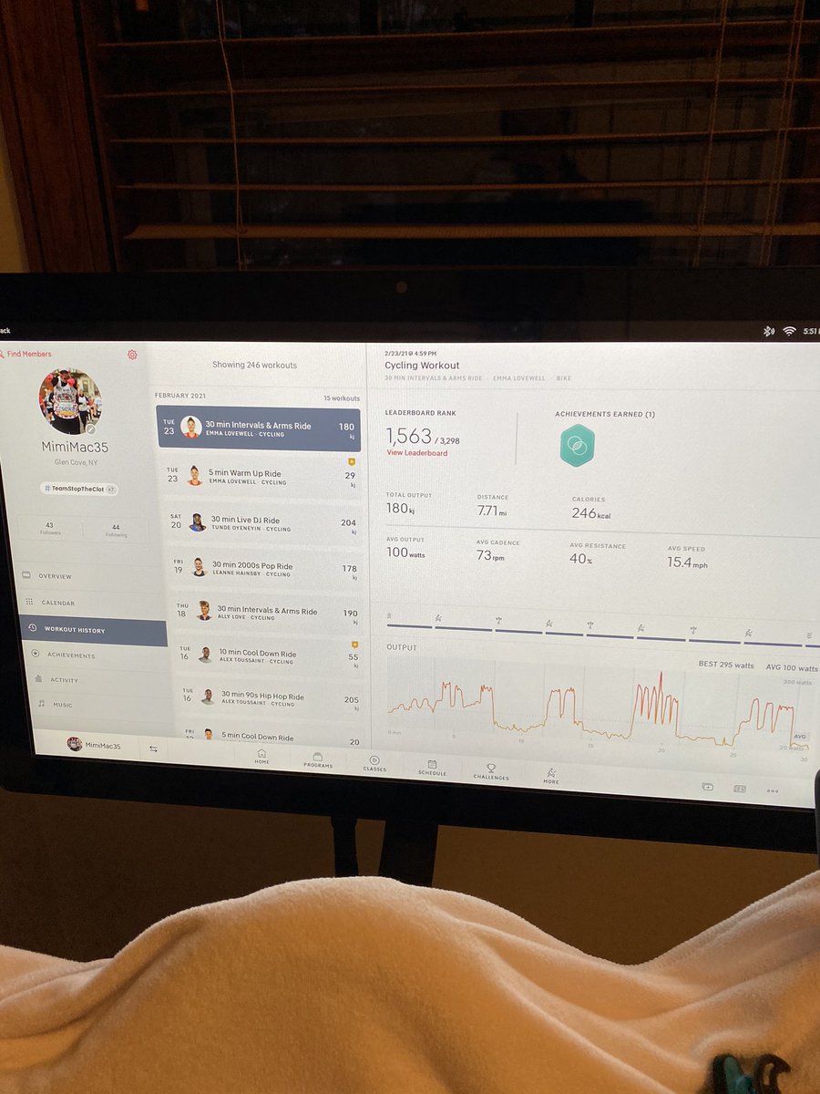 MimiMacK's tweet photo. #training @emmalovewell @onepeloton @StopTheClot @TeamStopTheClot #training Help Team Stop it Like a Clot raise money for Team Stop the Clot® Presents The 100,000 Reasons Ride https://t.co/jrUz07kMDa via @RaceRoster https://t.co/p1pXsTxRpN